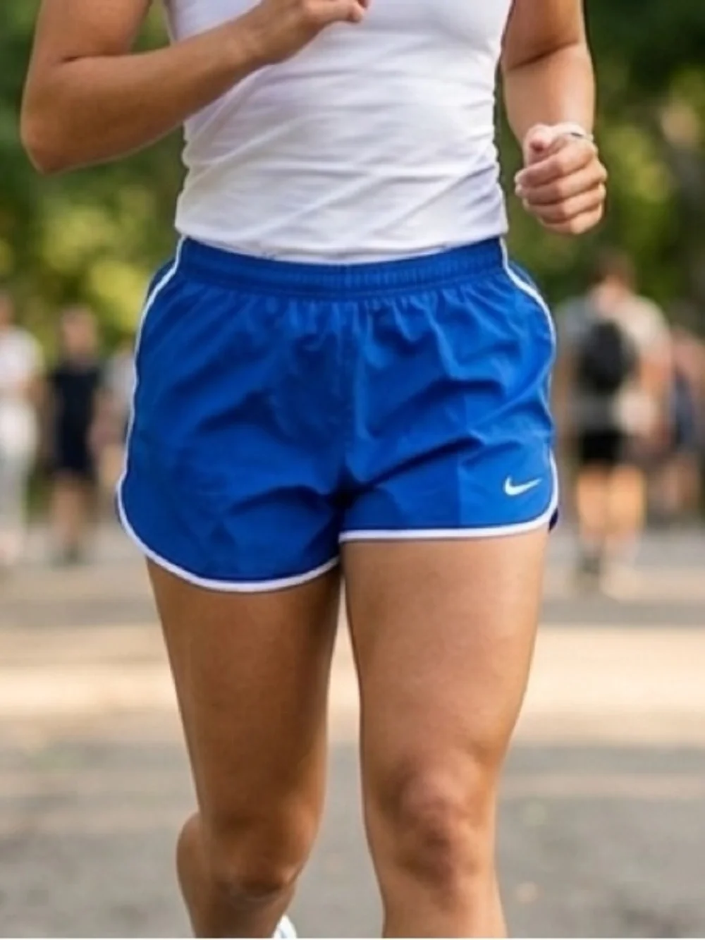 Nike Dri-Fit Women's Size M US High Rise Running Slim Shorts Blue